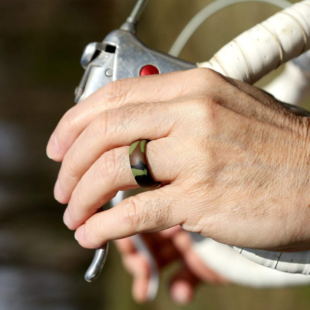 ROQ Mens 4 Pack Dome Style 8mm Wide 4 Pack - Silicone Ring for Men - Dome Style