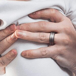 4 Pack - Silicone Ring for Men - Engraved Middle Line