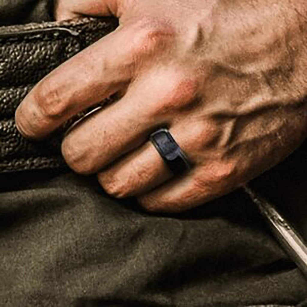 ROQ Mens 4 Pack Step Edge Style 8mm Wide 4 Pack - Silicone Ring for Men - Step Edge Style