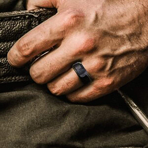 Image of ROQ Mens 4 Pack Step Edge Style 8mm Wide 4 Pack - Silicone Ring for Men - Step Edge Style