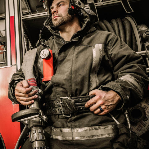 Image of ROQ Mens 4 Pack Step Edge Style 8mm Wide 4 Pack - Silicone Ring for Men - Step Edge Style