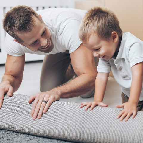 Image of ROQ Mens 4 Pack Step Edge Style 8mm Wide 4 Pack - Silicone Ring for Men - Step Edge Style