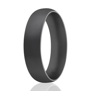 ROQ Mens Dome Style Comfort Fit 6mm Wide 7 Silicone Ring for Men - Dome Style Thin Comfort Fit