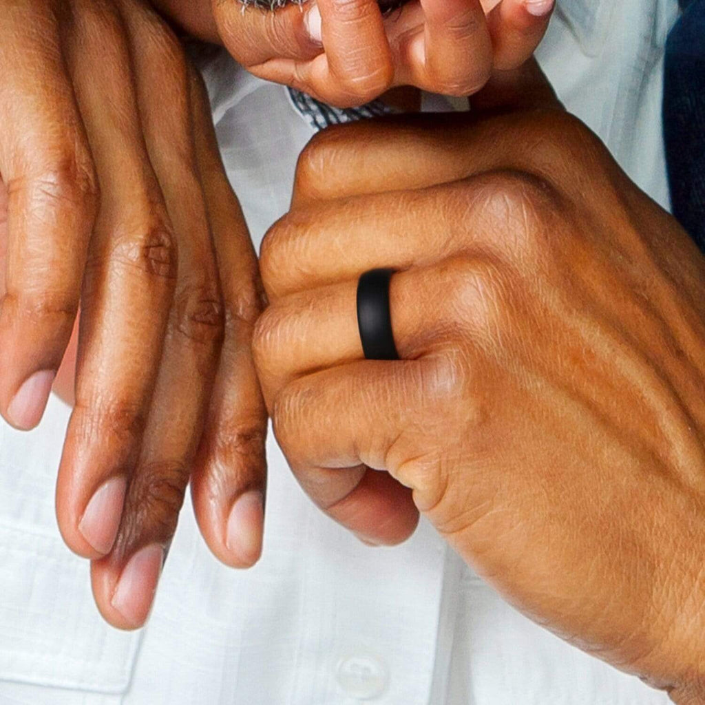 ROQ Mens Dome Style Comfort Fit 6mm Wide Silicone Ring for Men - Dome Style Thin Comfort Fit