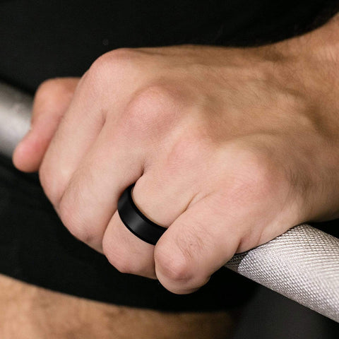 Image of ROQ Single ring - ROQ Silicone Men wedding bands - breathable - edge Silicone Ring For Men-  Breathable Comfort Fit Beveled Design