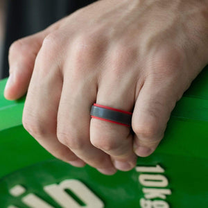 Silicone Ring For Men-  Breathable Comfort Fit Duo Step Edge