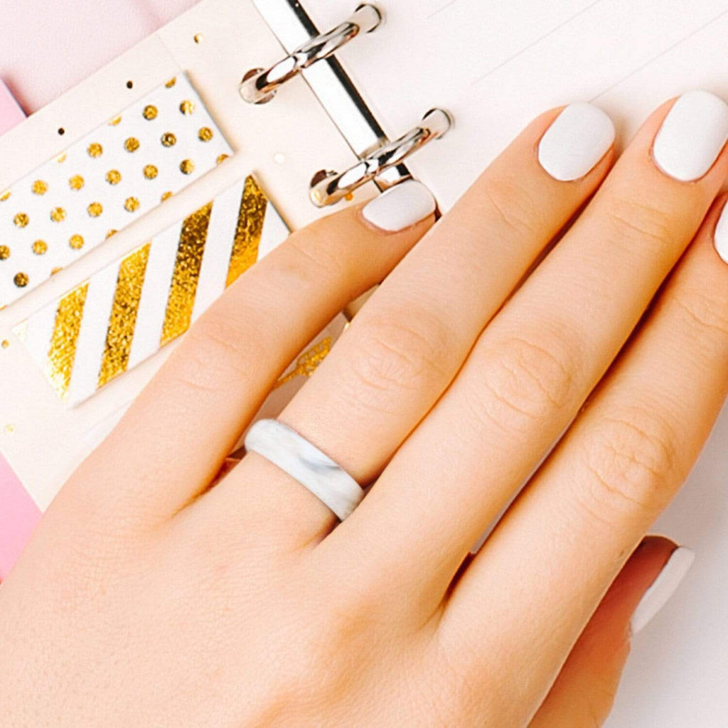 ROQ Womens 4 Pack Dome Style 5.5mm Wide 4 Pack - Silicone Ring for Women- Dome Style