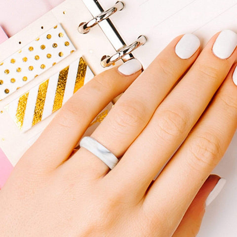 Image of ROQ Womens 4 Pack Dome Style 5.5mm Wide 4 Pack - Silicone Ring for Women- Dome Style