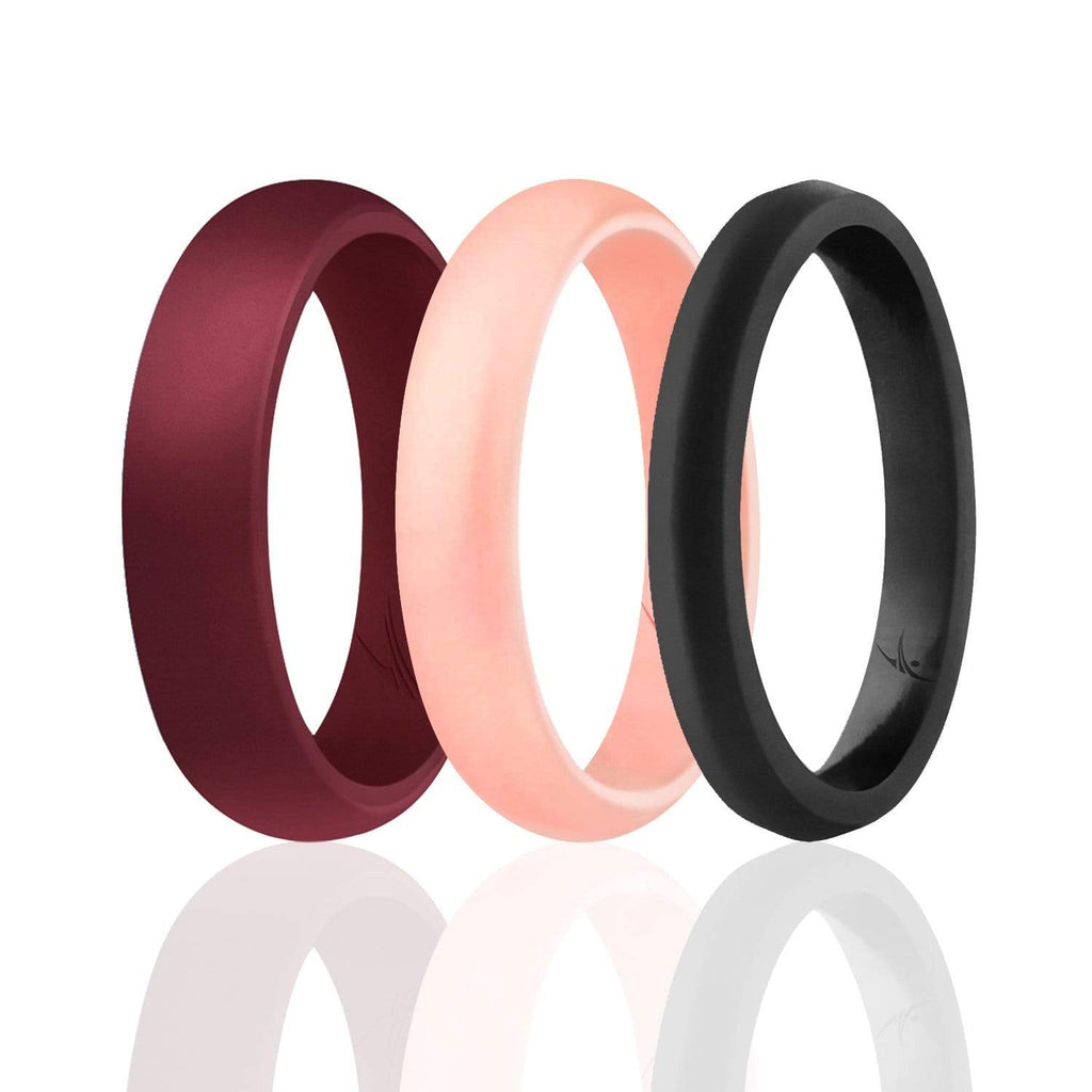 ROQ 3 Pack - ROQ Silicone Women wedding bands - Width 4 3 Pack - ROQ Silicone Women wedding bands - Width