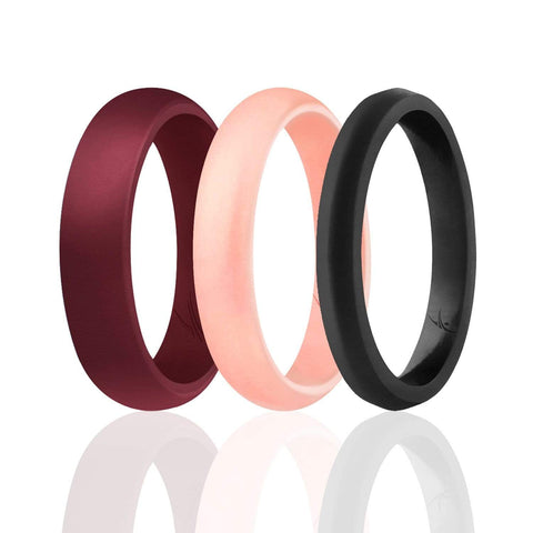 Image of ROQ 3 Pack - ROQ Silicone Women wedding bands - Width 4 3 Pack - ROQ Silicone Women wedding bands - Width