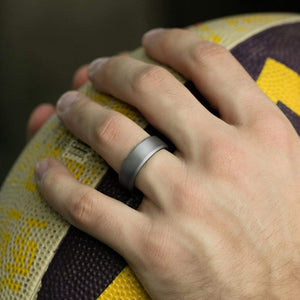 4 Pack - Silicone Ring For Men-  Breathable Comfort Fit Beveled Design