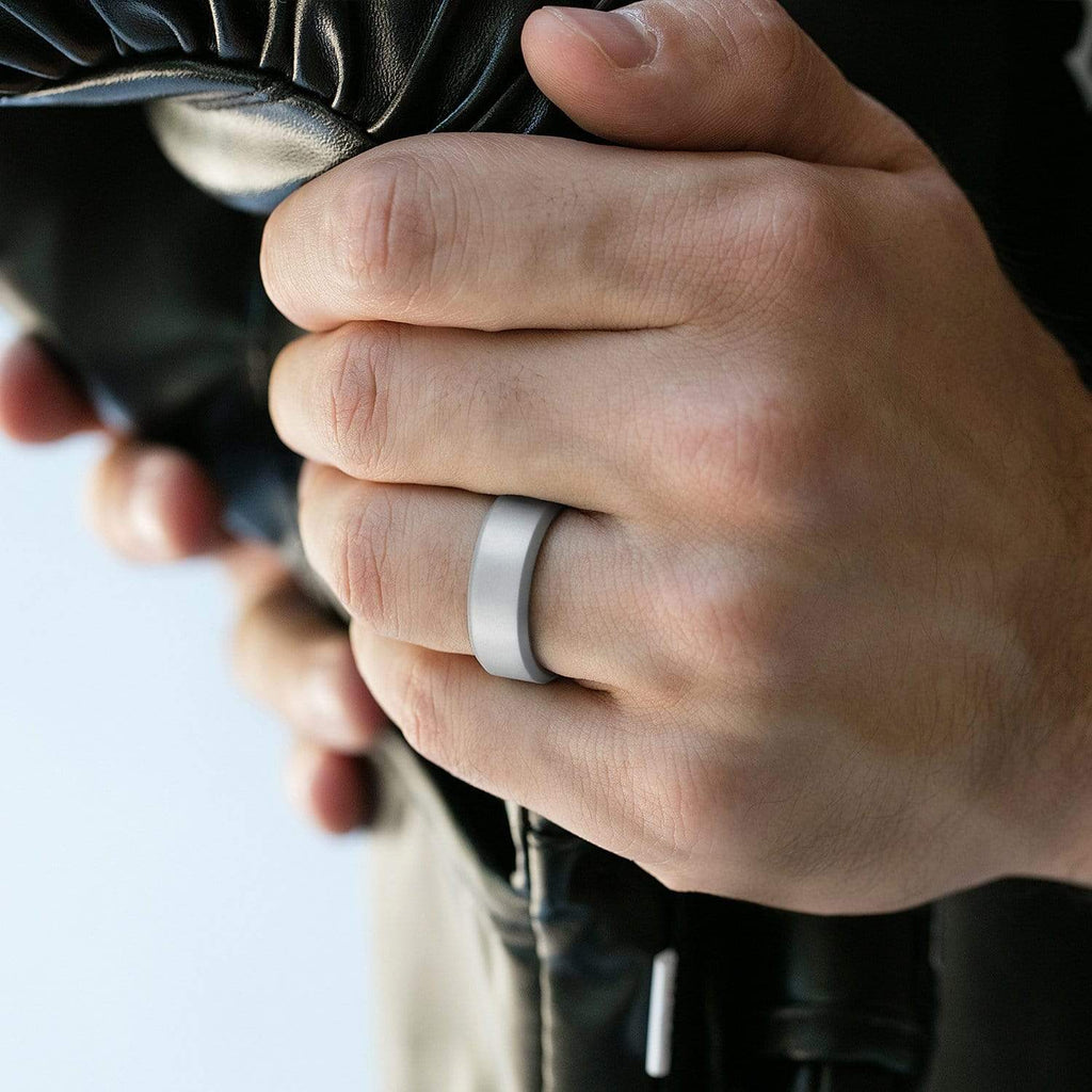 ROQ 4 Pack - ROQ Silicone Men wedding bands - breathable - Edge AIR X52 - SILICONE RING FOR MEN BREATHABLE COMFORT FIT BEVELED DESIGN
