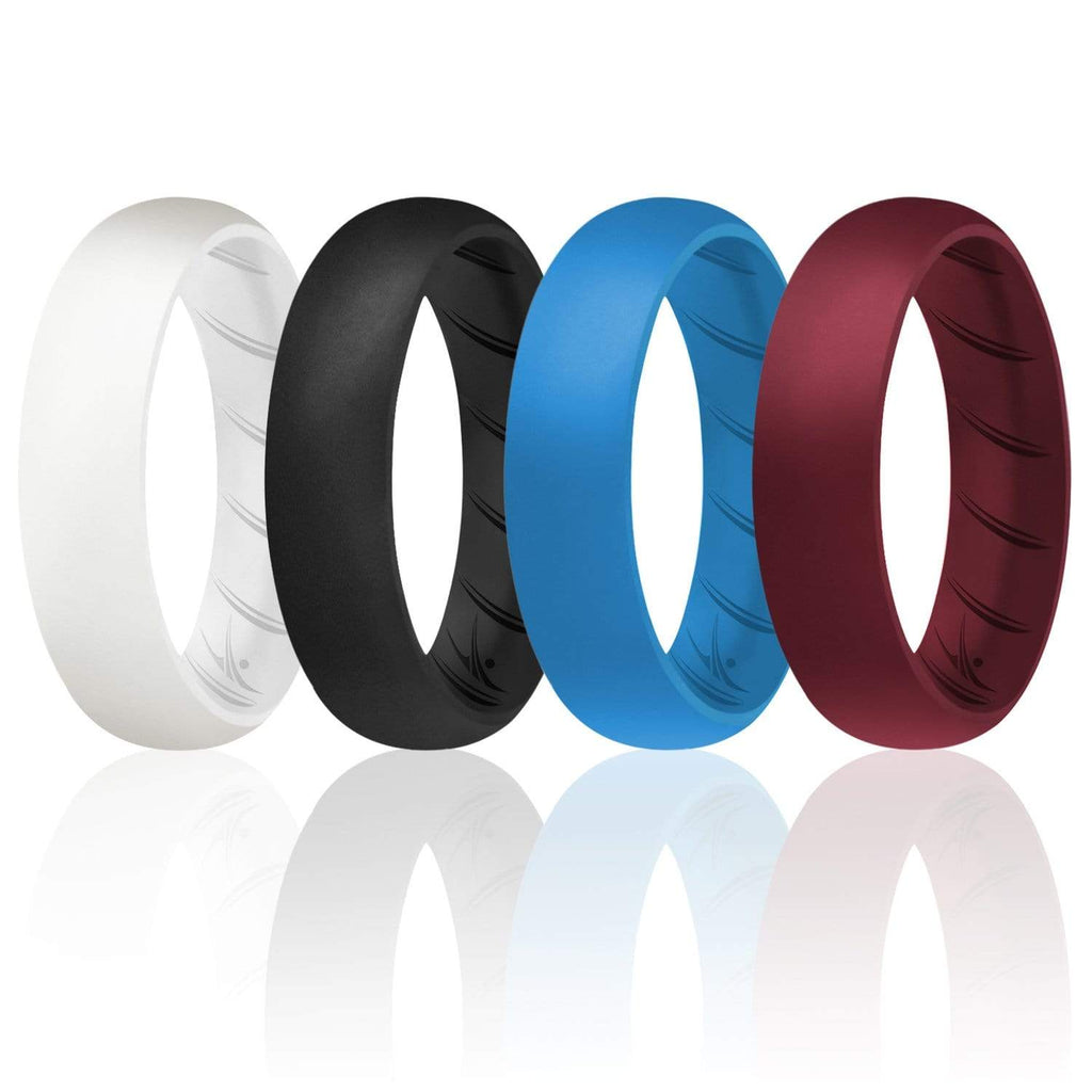 6 Pack - Silicone Ring For Men- Breathable Comfort Fit Beveled Design – ROQ