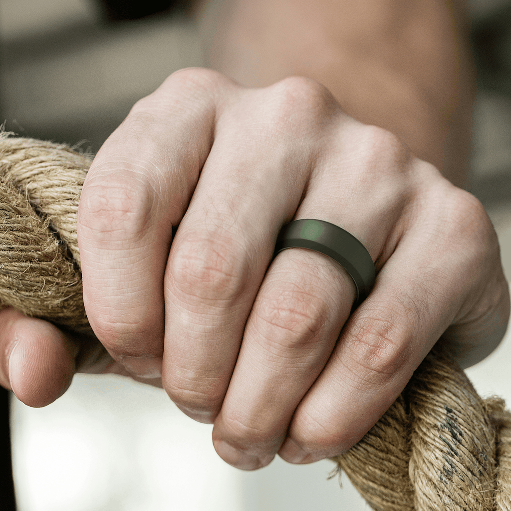 6 Pack Silicone Ring For Men Breathable Comfort Fit Beveled