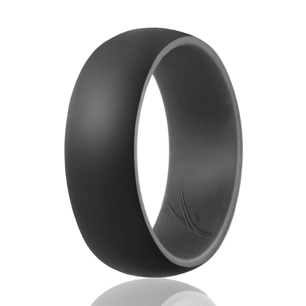 ROQ Duo Collection Dome Style 9mm Wide 7 Silicone Ring for Men - Duo Collection Dome Style