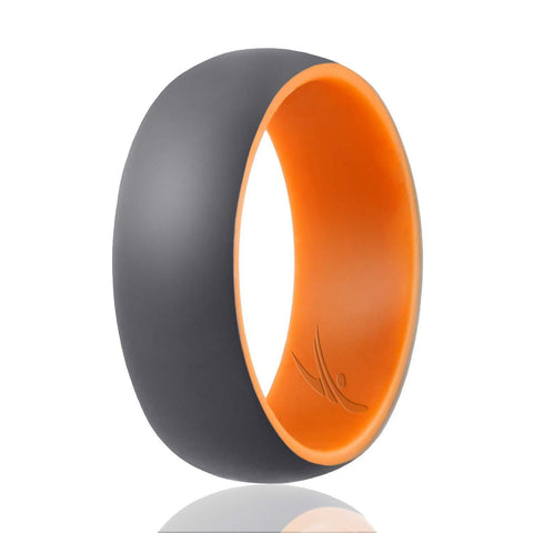 Image of ROQ Duo Collection Dome Style 9mm Wide 7 Silicone Ring for Men - Duo Collection Dome Style