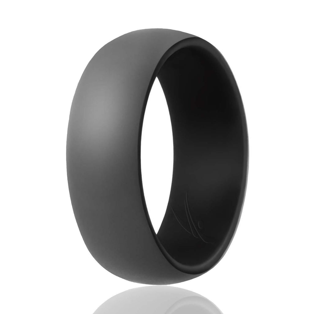 ROQ Duo Collection Dome Style 9mm Wide 7 Silicone Ring for Men - Duo Collection Dome Style