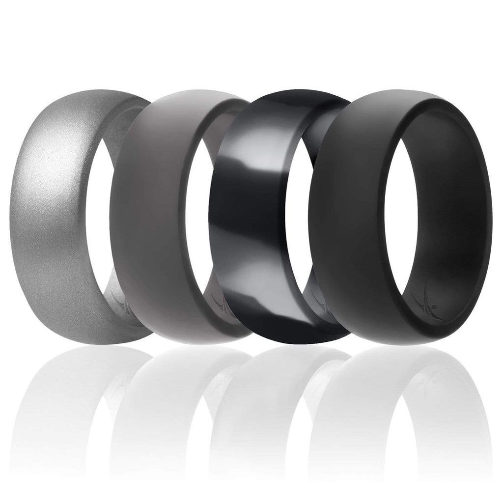 4 Pack - ROQ Silicone Men Wedding Bands - Breathable - Tree
