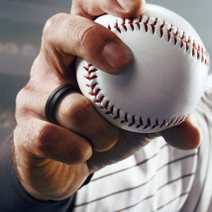 4 Pack - Silicone Ring for Men - Engraved Middle Line Duo Collection