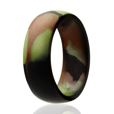 Image of ROQ Mens Dome Style 8mm Wide 7 Silicone Ring for Men - Dome Style