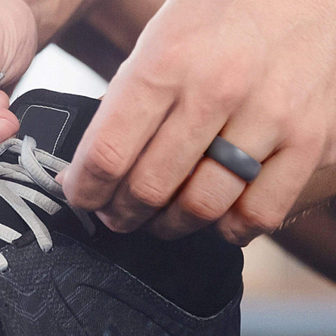 Image of ROQ Mens Dome Style 8mm Wide Silicone Ring for Men - Dome Style