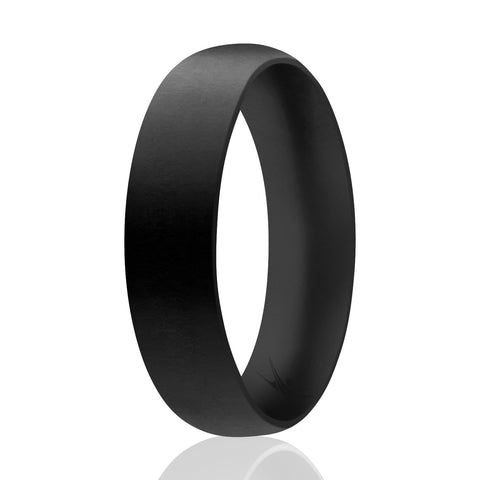 Image of ROQ Mens Dome Style Comfort Fit 6mm Wide 7 Silicone Ring for Men - Dome Style Thin Comfort Fit