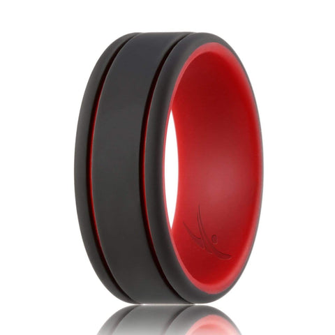 Image of Silicone Ring for Men - Duo Collection 2 Thin Lines