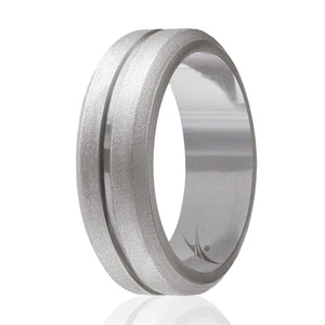 Silicone Ring for Men - Engraved Middle Line