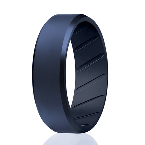 Image of ROQ Single ring - ROQ Silicone Men wedding bands - breathable - edge 7 Silicone Ring For Men-  Breathable Comfort Fit Beveled Design