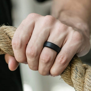 Silicone Ring For Men-  Breathable Comfort Fit Beveled Design