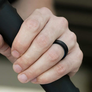 Silicone Ring For Men-  Breathable Comfort Fit Duo Beveled Design