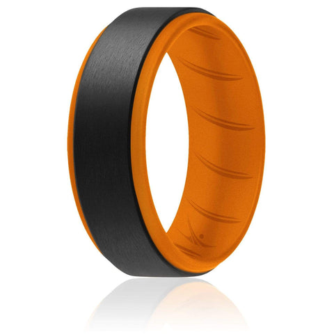 Image of ROQ Single ring - ROQ Silicone Men wedding bands - breathable - step 7 Silicone Ring For Men-  Breathable Comfort Fit Duo Step Edge