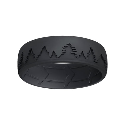 Image of ROQ Single ring - ROQ Silicone Men Wedding Bands - Breathable - Tree 6 Single ring - ROQ Silicone Men Wedding Bands - Breathable - Tree