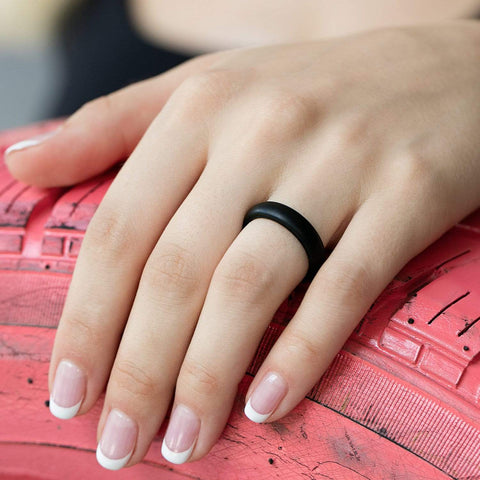 Image of ROQ Single Ring- ROQ Silicone Women wedding band - breathable Silicone Ring For Women-  Breathable Comfort Fit