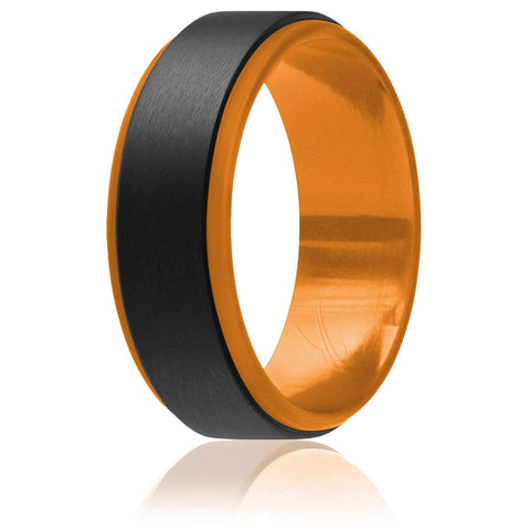 Image of ROQ Step Edge Duo Collection 9mm Wide 7 Silicone Ring for Men - Step Edge Duo Collection