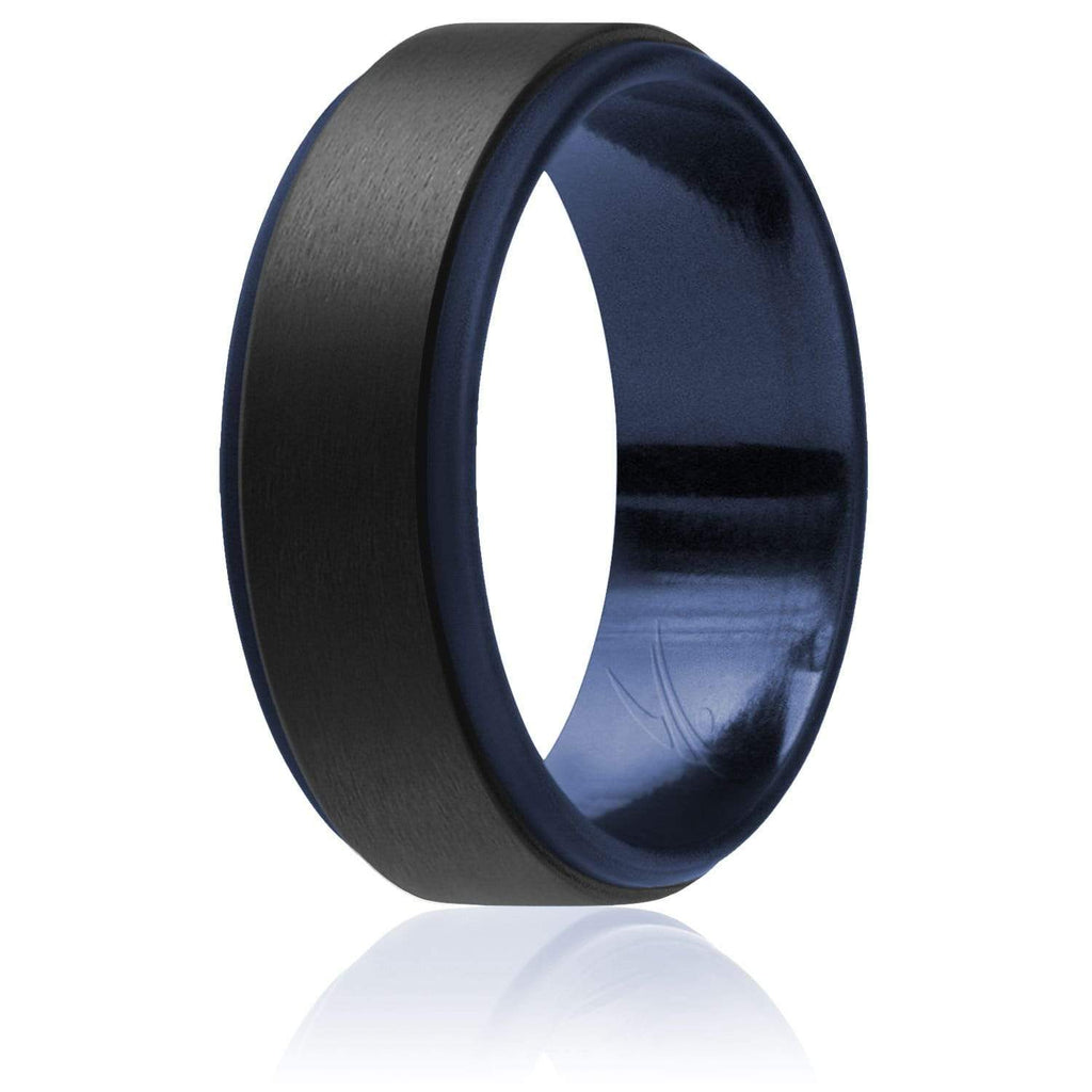 ROQ Step Edge Duo Collection 9mm Wide 7 Silicone Ring for Men - Step Edge Duo Collection