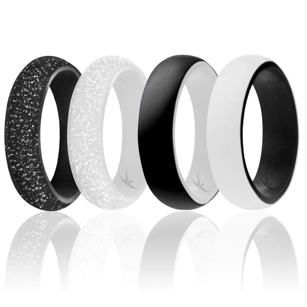 WHITE Silicone Ring for Women / Women's Silicone Wedding Ring Band