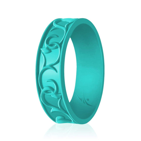 Image of ROQ Womens 4 Pack Ornament Style 5.5mm Wide 4 Silicone Ring for Women- Ornament Style