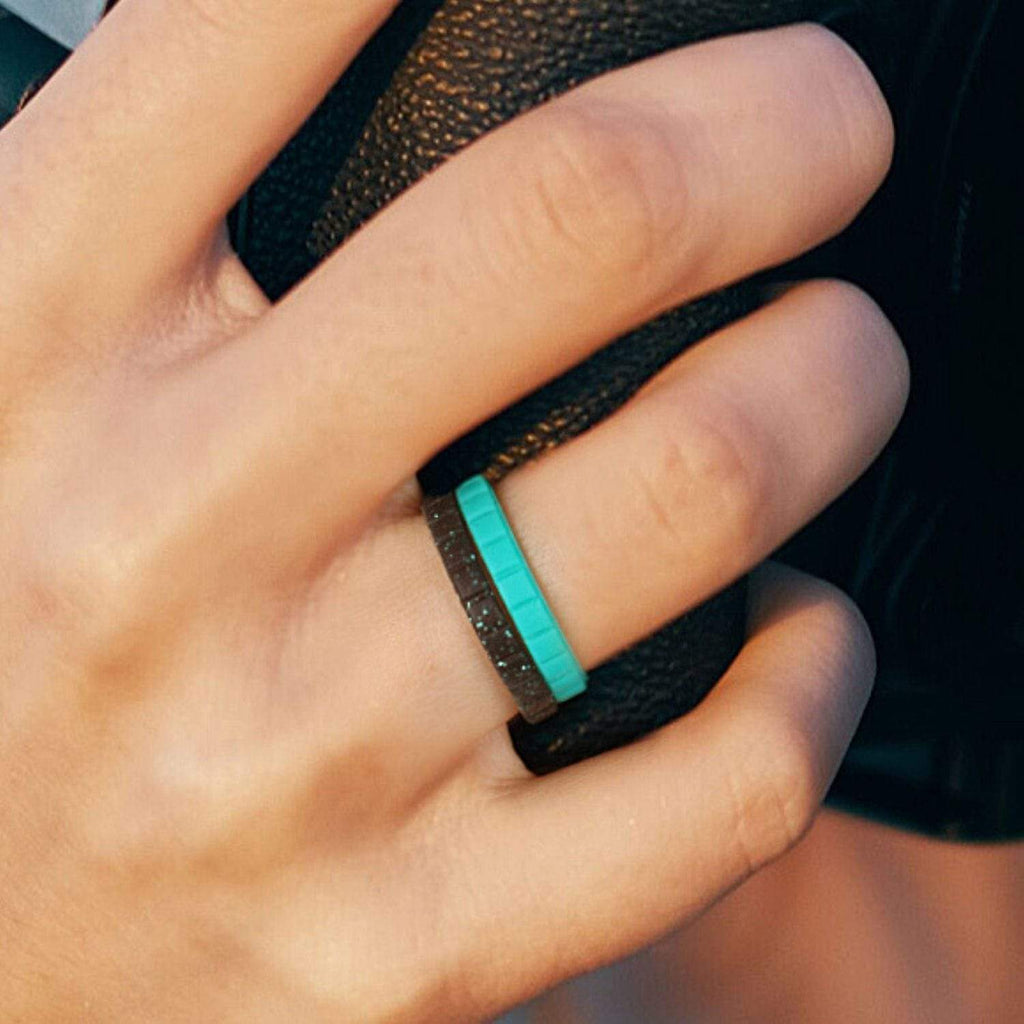 Womens Rubber Rings Rose Gold Promise Ring ROQ Silicone Rubber Wedding Ring For Women, Rubber Silicone Wedding Band, Bridal Jewelry Set, Anniversary Rings, Promise Ring, 5.5mm Wide 2mm Thick Plastic Wedding Rings