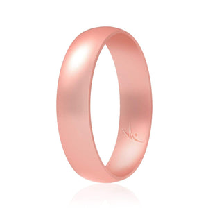 ROQ Womens Dome Style Comfort Fit 6mm Wide 4 Silicon Ring for Women - Dome Style Thin Comfort Fit