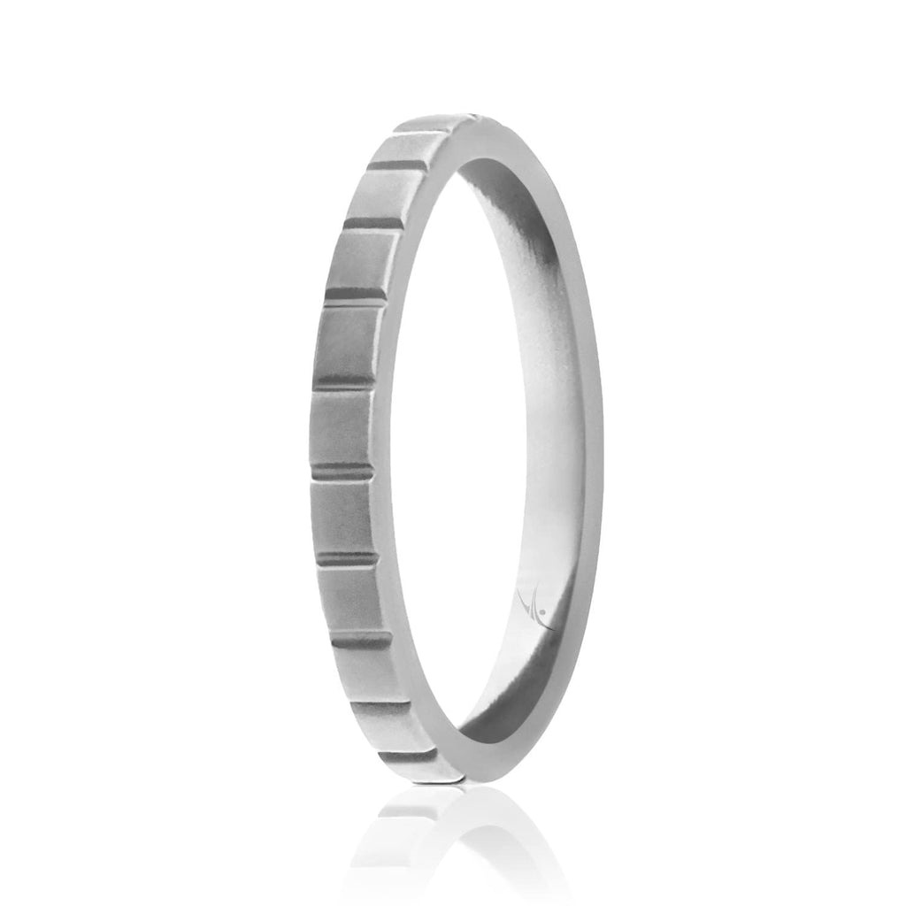 ROQ Womens Stackable Horizontal Lines Style 2.5mm Wide 4 Silicone Ring for Women - Thin Stackable - Horizontal Lines